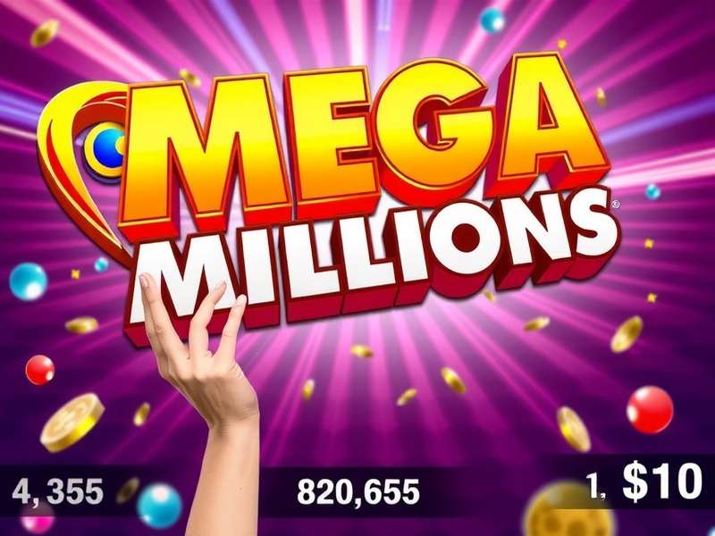 Mega Millions lottery ticket and jackpot visualization