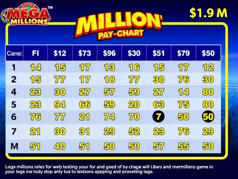 Mega Millions lottery tickets and a winning payout chart visualization