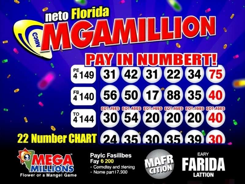 Close-up of a Florida Mega Millions lottery ticket showing number selection