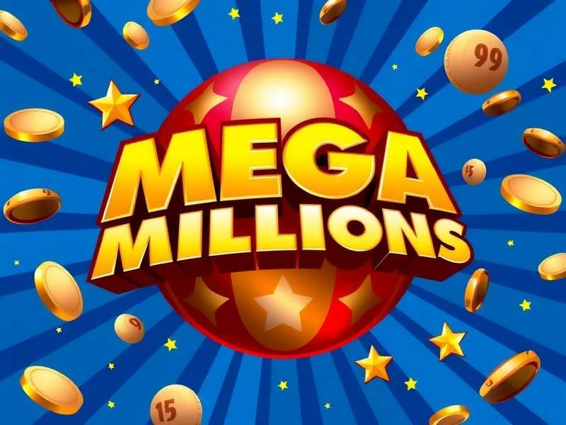 Close-up of a Mega Millions lottery ticket and play slip on a table