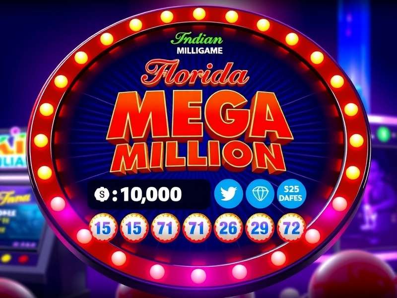 Florida Mega Millions lottery tickets and winning numbers display