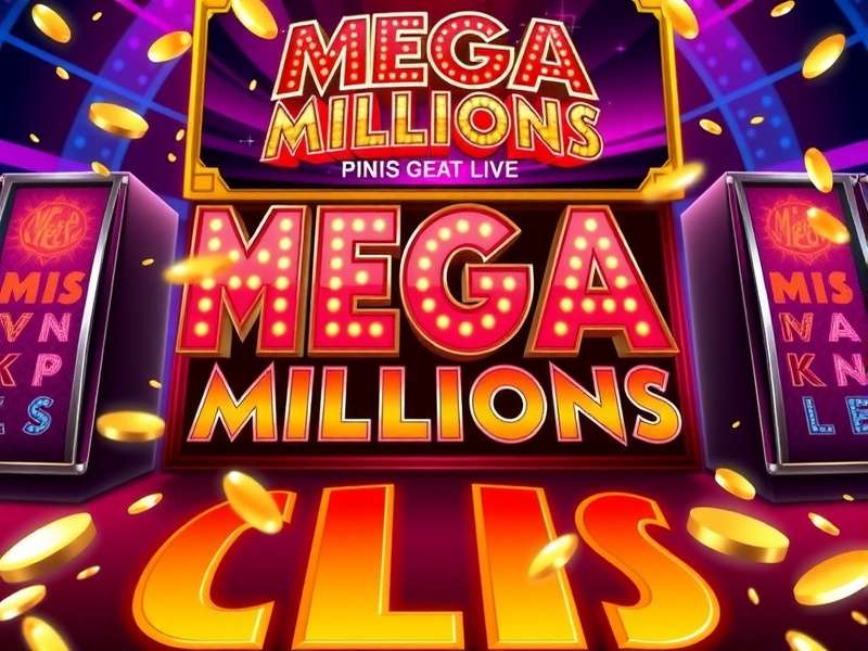 Mega Millions live drawing machine with balls in motion