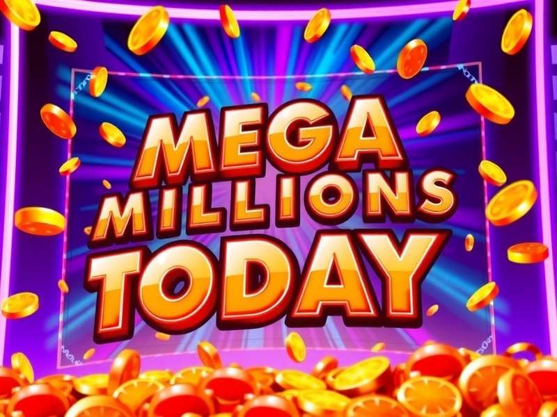 Mega Millions lottery tickets and winning numbers display