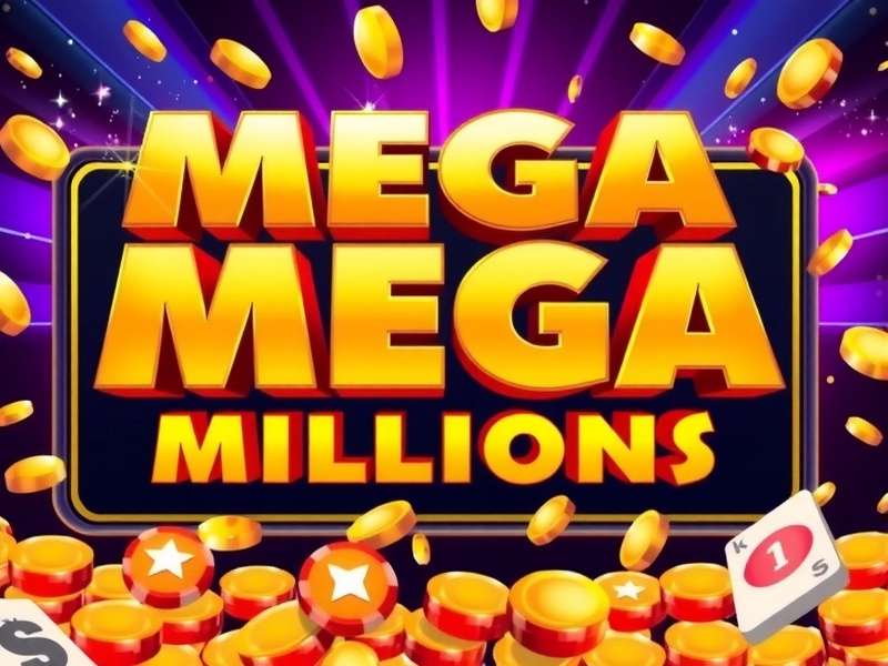 Mega Millions lottery balls and ticket close-up