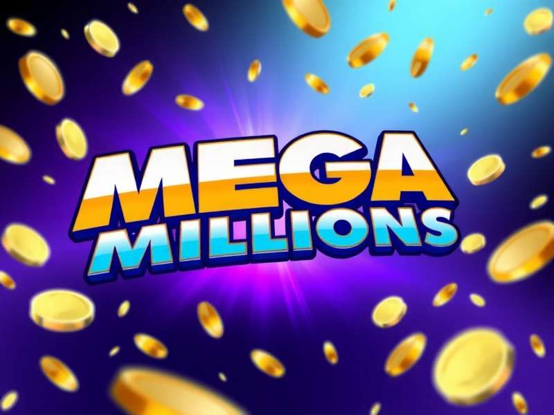 Mega Millions lottery tickets and jackpot display