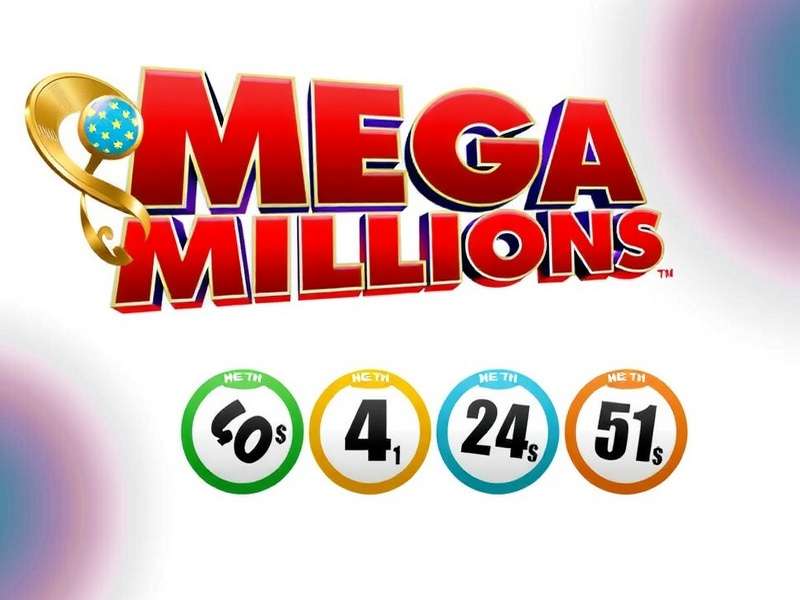 Mega Millions lottery tickets and a winning jackpot celebration scene
