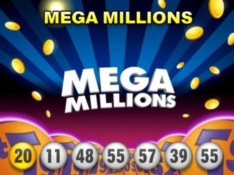 Mega Millions jackpot tonight visual with golden coins and lottery balls