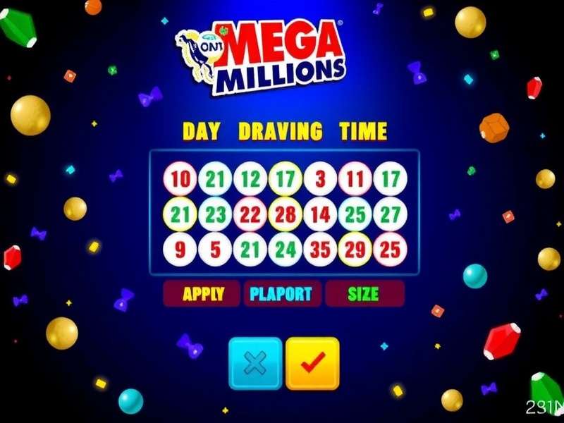 Mega Millions drawing schedule clock showing Tuesday and Friday times