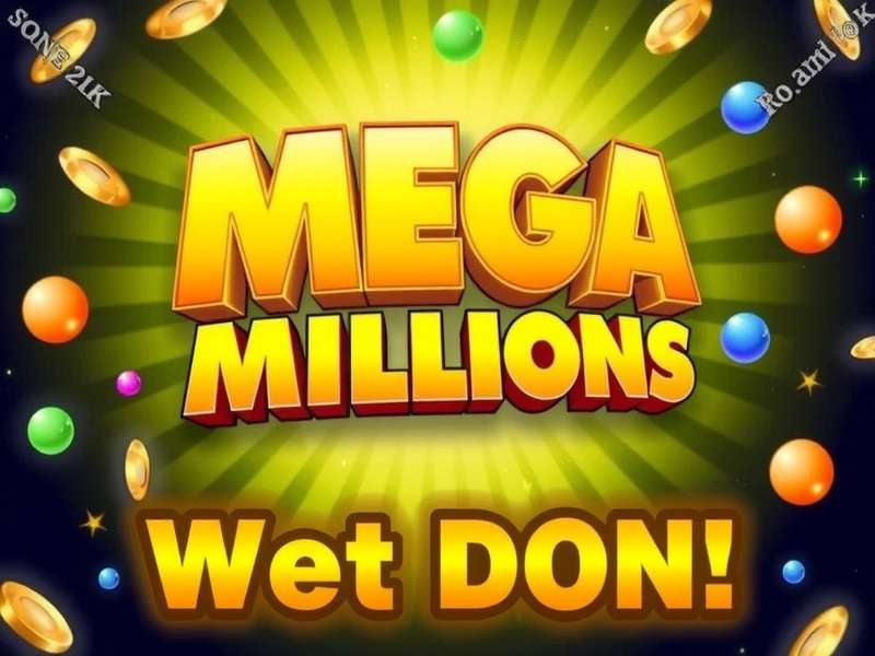 Mega Millions lottery tickets and golden coins