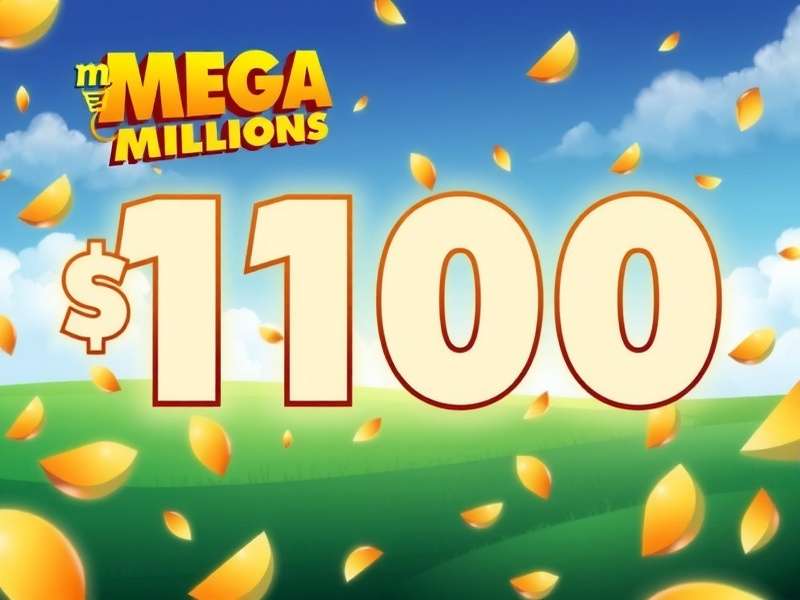 Visual representation of a growing Mega Millions jackpot amount with coins and ticket