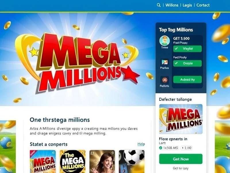 Mega Millions lottery ticket and winning numbers display