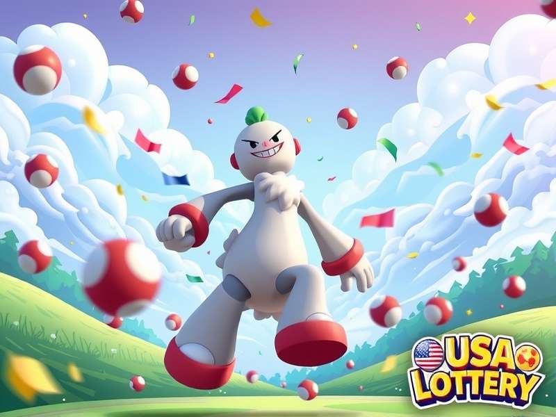 Mega Millions jackpot celebration with golden coins and ticket