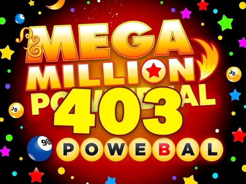 Mega Millions and Powerball lottery tickets with giant jackpot numbers displayed