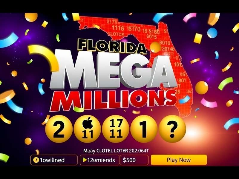Florida Lottery Mega Millions ticket and palm trees