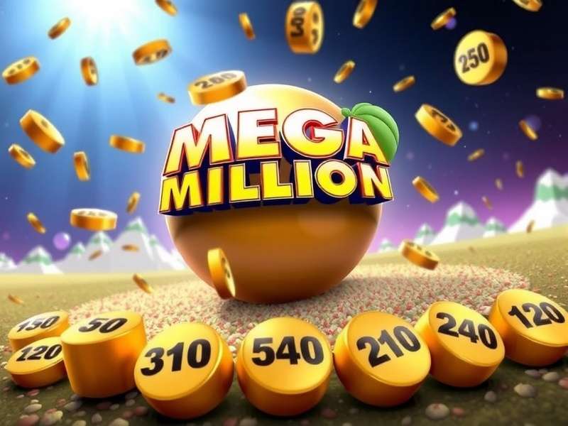 Mega Millions lottery tickets and winning numbers display
