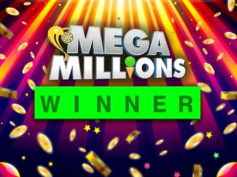 Celebrating Mega Millions jackpot winner holding golden ticket