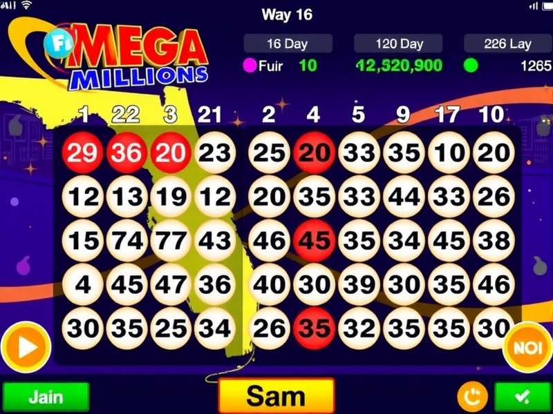 Florida Mega Millions winning numbers checker tool with jackpot display