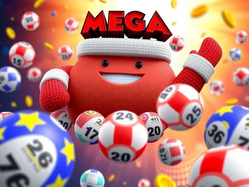 Usa Mega Powerball - Mega Millions lottery jackpot illustration with golden balls