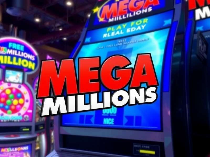 Mega Millions Florida lottery ticket and jackpot display